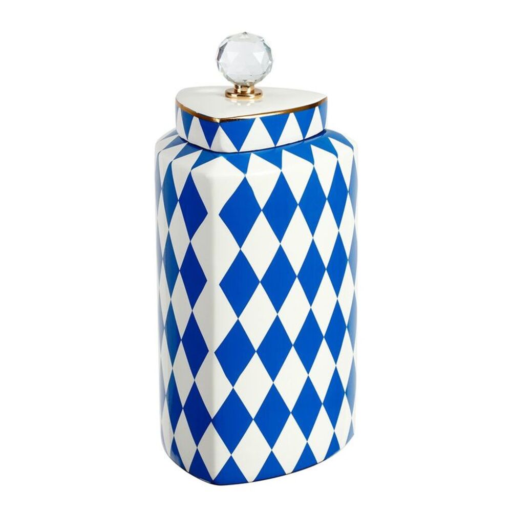 Mark Roberts Large Harlequin Jar With Lid, Blue